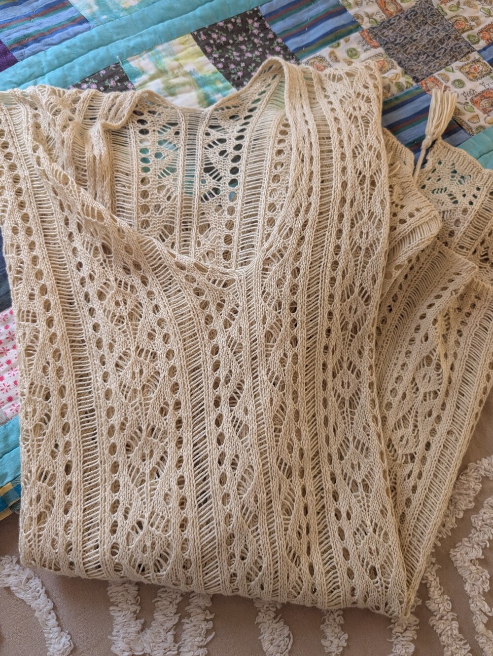 Crochet Beach Cover Up or top, Size XL, hippie style